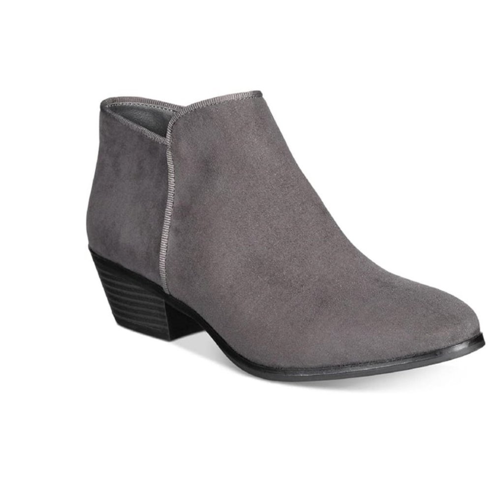Style & Co Wileyy women block heel ankle booties boots, grey, 7.5 M NWOB